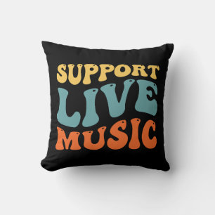 Unterstütze Live-Musik - Retro-Typografie-Band Mer Kissen