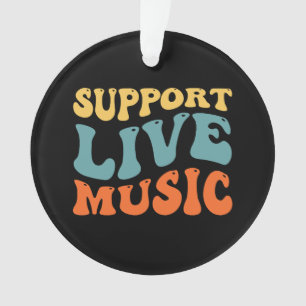 Unterstütze Live-Musik - Retro-Typografie-Band-Mer Ornament