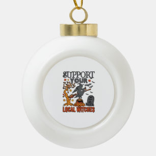 Unterstütze lokale Hexen Halloween Hexenkessel Kür Keramik Kugel-Ornament