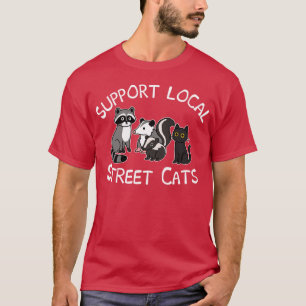 Unterstütze lokale Straßenkatzen Jungen Retro T-Shirt