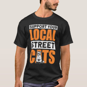 Unterstütze lokale Straßenkatzen Panda Kuschelspie T-Shirt