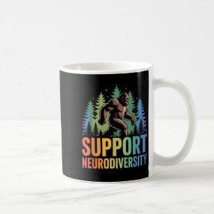 Unterstütze Neurodiversität Lustiger Bigfoot Autis Kaffeetasse