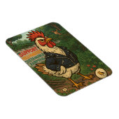 Unterstütze Polinators Cool Rooster in Lederjacke Magnet (Rechte Seite)