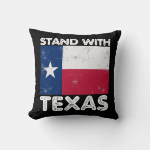 Unterstütze Texas Ich stehe mit Texas Texan Flagge Kissen