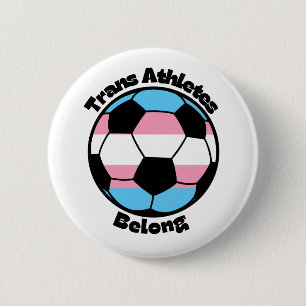 Unterstütze trans Athleten - Fußball Button