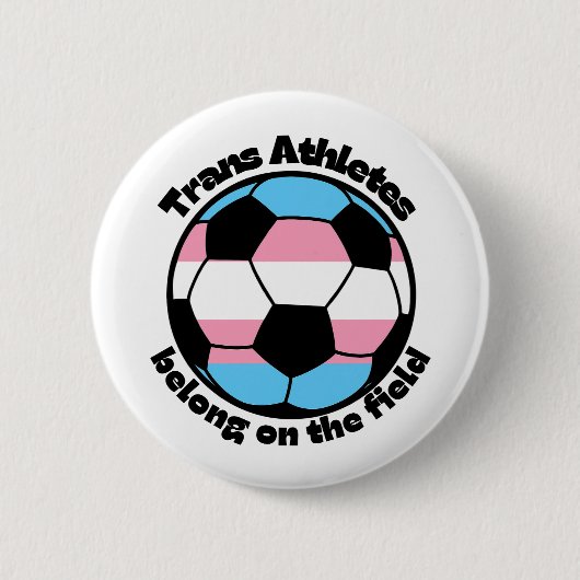 Unterstütze trans Athleten Fußball Button (Vorderseite)