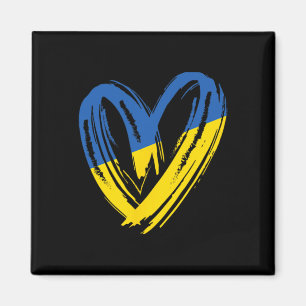 Unterstütze Ukraine-Flagge Herz Anti-Krieg Frieden Magnet
