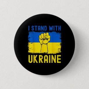 Unterstütze Ukraine-Flagge Ich stehe mit Ukraine Button