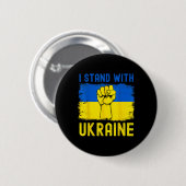 Unterstütze Ukraine-Flagge Ich stehe mit Ukraine Button (Vorne & Hinten)