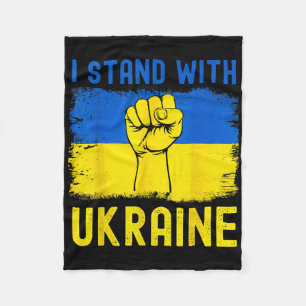 Unterstütze Ukraine-Flagge Ich stehe mit Ukraine Fleecedecke