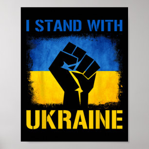 Unterstütze Ukraine-Flagge Ich stehe mit Ukraine  Poster
