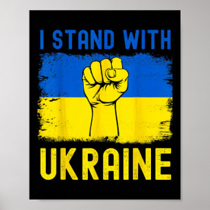 Unterstütze Ukraine-Flagge Ich stehe mit Ukraine Poster