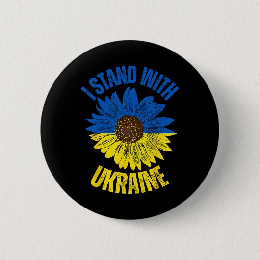 Unterstütze Ukraine Ich stehe mit der ukrainischen Button (Vorderseite)