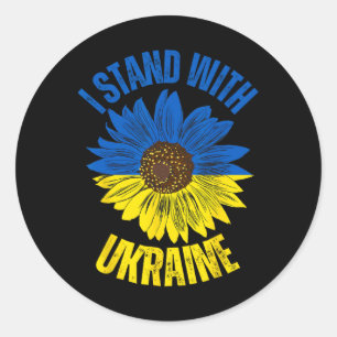 Unterstütze Ukraine Ich stehe mit der ukrainischen Runder Aufkleber