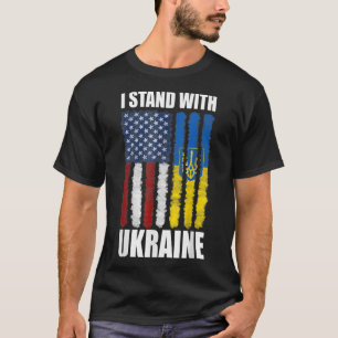 Unterstütze Ukraine Ich stehe mit Ukraine Flagge T-Shirt