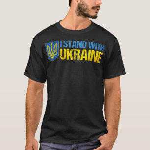 Unterstütze Ukraine Ich stehe mit Ukraine Flagge T-Shirt