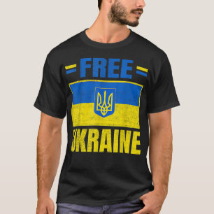 Unterstütze Ukraine Ich stehe mit Ukraine Flagge T-Shirt