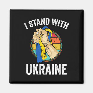 Unterstütze Ukraine Ich stehe mit Ukraine Retro Uk Magnet