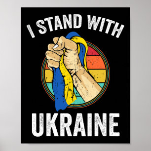 Unterstütze Ukraine Ich stehe mit Ukraine Retro Uk Poster