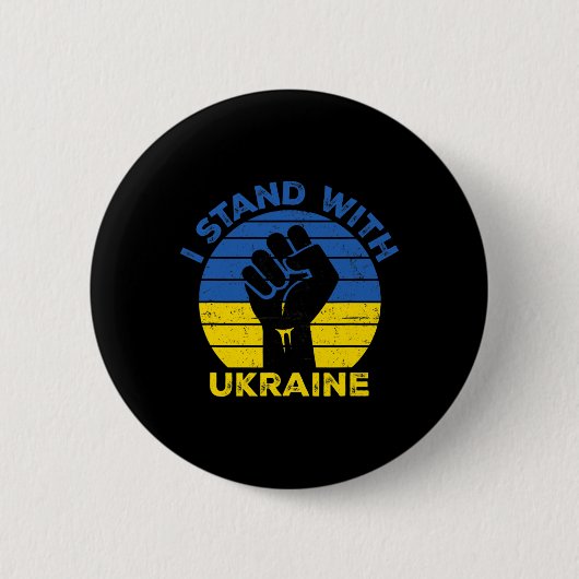 Unterstütze Ukraine Ich stehe mit Ukraine Ukrainis Button (Vorderseite)