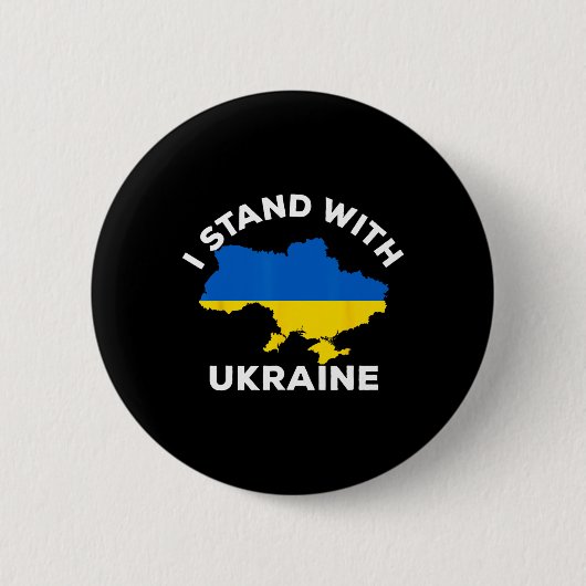 Unterstütze Ukraine Ich stehe mit Ukraine Ukrainis Button (Vorderseite)