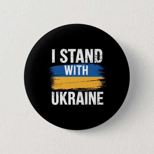 Unterstütze Ukraine Ich stehe mit Ukraine Ukrainis Button (Vorderseite)