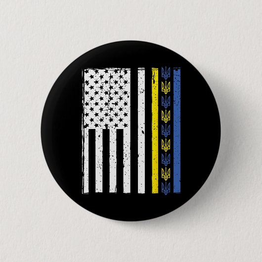 Unterstütze Ukraine Ich stehe mit Ukraine Ukrainis Button (Vorderseite)