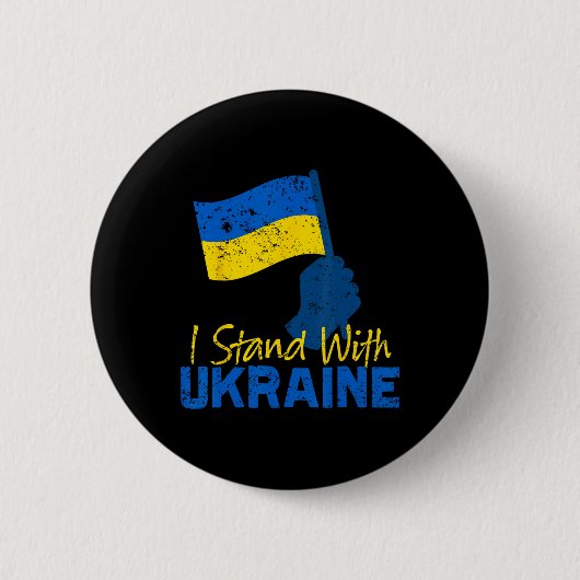 Unterstütze Ukraine Ich stehe mit Ukraine Ukrainis Button (Vorderseite)