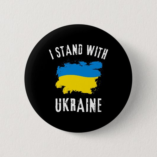 Unterstütze Ukraine Ich stehe mit Ukraine Ukrainis Button (Vorderseite)