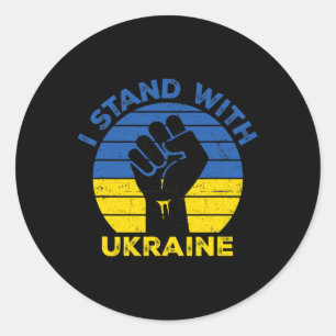Unterstütze Ukraine Ich stehe mit Ukraine Ukrainis Runder Aufkleber