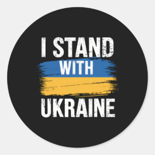 Unterstütze Ukraine Ich stehe mit Ukraine Ukrainis Runder Aufkleber