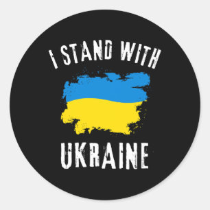 Unterstütze Ukraine Ich stehe mit Ukraine Ukrainis Runder Aufkleber