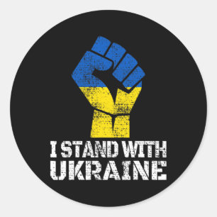 Unterstütze Ukraine Ich stehe mit Ukraine Ukrainis Runder Aufkleber