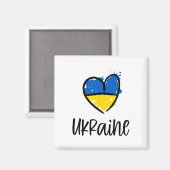 Unterstütze Ukraine Ich stehe mit ukrainischer Fla Magnet (Vorderseite/Rückseite)