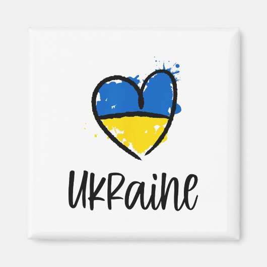 Unterstütze Ukraine Ich stehe mit ukrainischer Fla Magnet (Vorne)