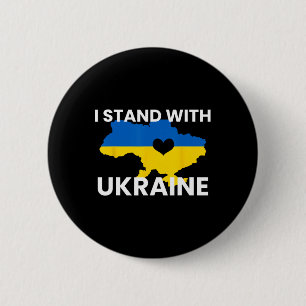 Unterstütze Ukraine Karte Herz Stehe Zusammen Ukra Button