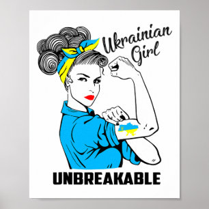 Unterstütze Ukraine Mädchen Unzerbrechlich Stark U Poster