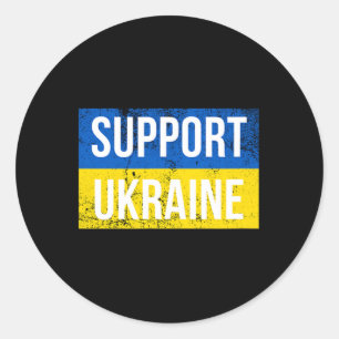 Unterstütze Ukraine Patriotische Ukrainische Flagg Runder Aufkleber