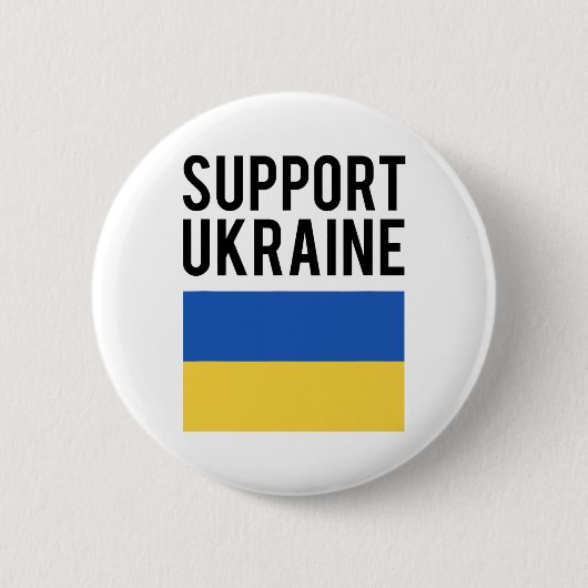 Unterstütze Ukraine - Schwarze Fettschrift - Ukrai Button (Vorderseite)