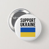 Unterstütze Ukraine - Schwarze Fettschrift - Ukrai Button (Vorne & Hinten)