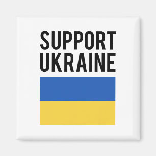 Unterstütze Ukraine - Schwarze Fettschrift - Ukrai Magnet
