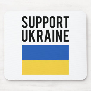 Unterstütze Ukraine - Schwarze Fettschrift - Ukrai Mousepad