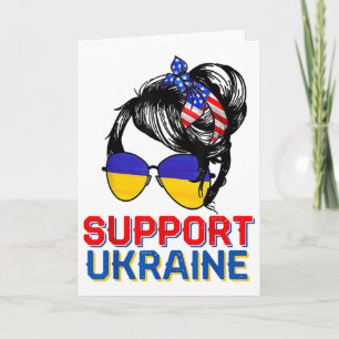 Unterstütze Ukraine-Shirt Frau Flagge Amerikanisch Karte