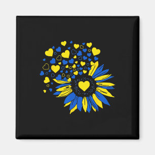 Unterstütze Ukraine Sonnenblume Ukrainische Flagge Magnet