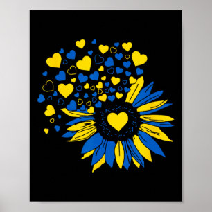 Unterstütze Ukraine Sonnenblume Ukrainische Flagge Poster