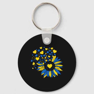 Unterstütze Ukraine Sonnenblume Ukrainische Flagge Schlüsselanhänger