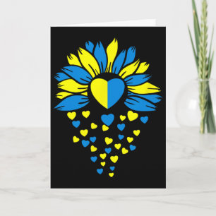 Unterstütze Ukraine Sonnenblumen Herz Karte