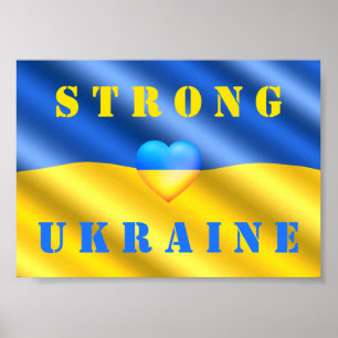 Unterstütze Ukraine - Stark - Flagge - Freiheit - Poster