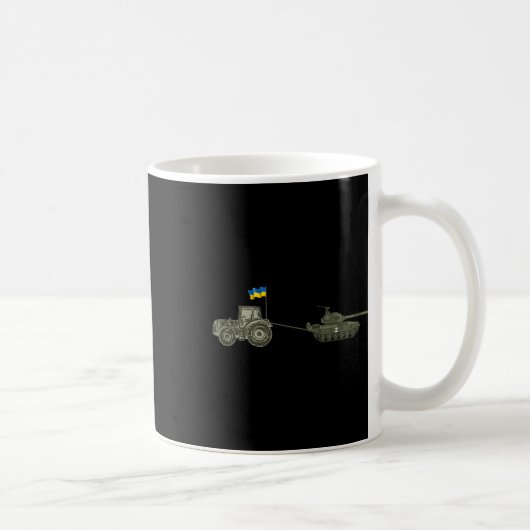 Unterstütze Ukraine Trecker zieht einen Russen Kaffeetasse (Rechts)