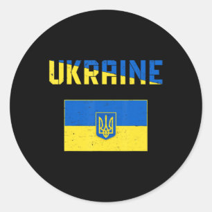 Unterstütze Ukraine Vintage Kostüm Ich stehe hinte Runder Aufkleber